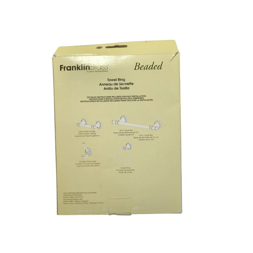 NEW IN BOX Franklin Brass Beaded Bronze Towel Ring For Bathroom & Kitchen